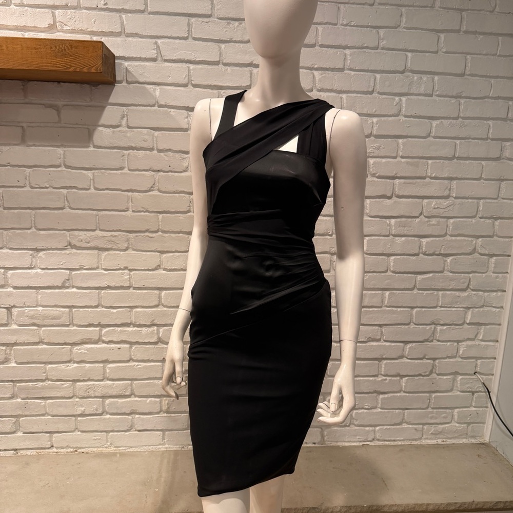 REISS Black Asymmetrical One Shoulder Cocktail Size 4 NWT Bodycon - Picture 9 of 15